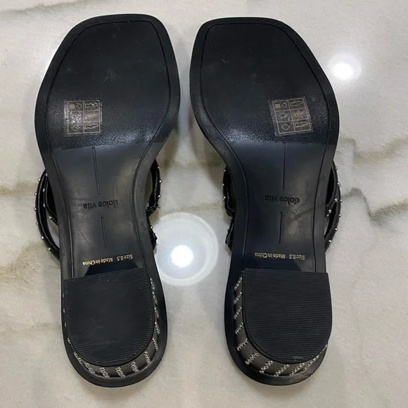 Dolce Vita Sandals Size 8.5 Studded Faux Leather - Picture 11 of 15